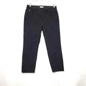 Curve Appeal Womens Classic Straight Black Jeans Size 32‎ Frayed Hem